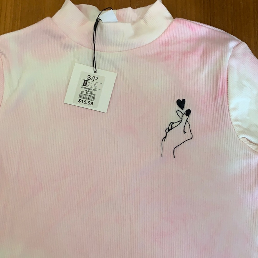 Charlotte Russe mock neck ribbed tee